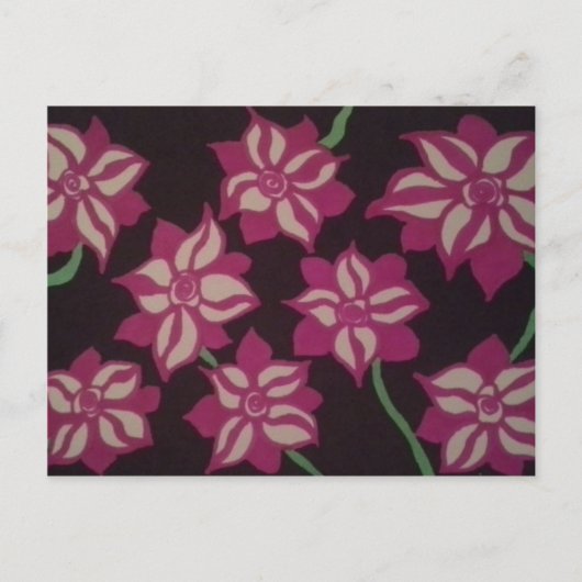 Roze en White Dahlia Pattern Briefkaart (Voorkant)
