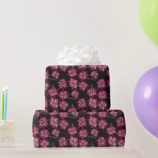 Roze en White Dahlia Pattern Cadeaupapier (Feestgeschenken)