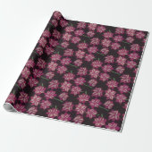 Roze en White Dahlia Pattern Cadeaupapier (Uitgerold)