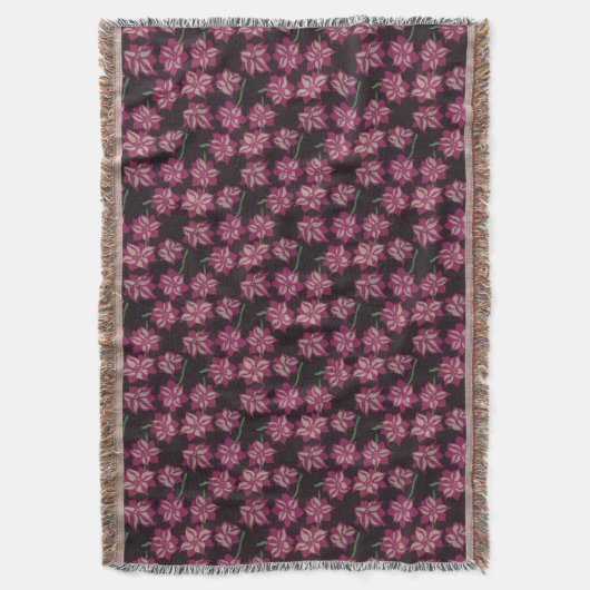 Roze en White Dahlia Pattern Deken (Voorkant Verticaal)