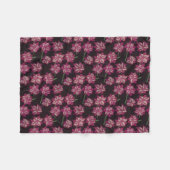 Roze en White Dahlia Pattern Fleece Deken (Voorkant (Horizontaal))