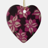 Roze en White Dahlia Pattern Keramisch Ornament (Rechts)