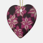 Roze en White Dahlia Pattern Keramisch Ornament (Links)