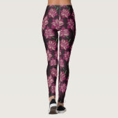 Roze en White Dahlia Pattern Leggings (Achterkant)