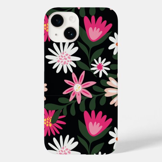 Roze en White Daisy Pattern Case-Mate iPhone Case (Achterkant)
