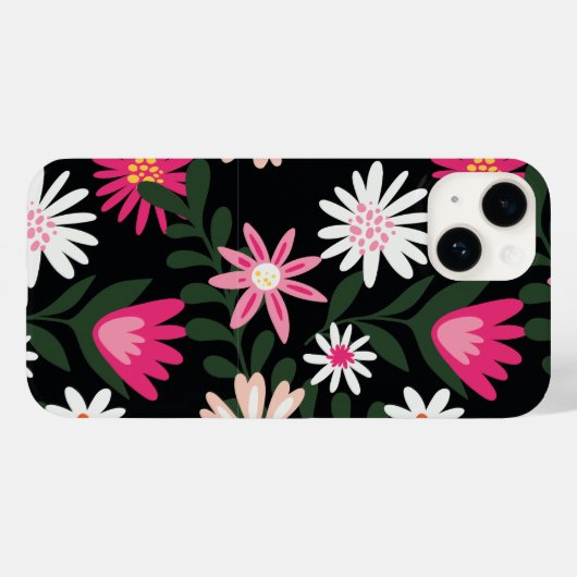 Roze en White Daisy Pattern Case-Mate iPhone Case (Achterkant (horizontaal))