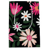 Roze en White Daisy Pattern Medium Cadeauzakje (Voorkant)