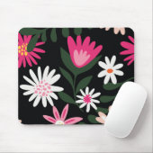 Roze en White Daisy Pattern Muismat (Met muis)
