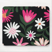 Roze en White Daisy Pattern Muismat (Voorkant)