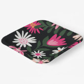 Roze en White Daisy Pattern Papieren Bordje (Gebogen)