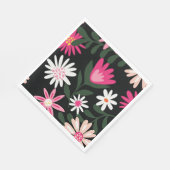 Roze en White Daisy Pattern Servet (Hoek)