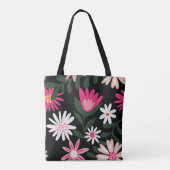 Roze en White Daisy Pattern Tote Bag (Achterkant)