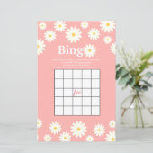 Roze en White Daisy Waterverf Bingo Game (Staand voorkant)
