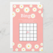 Roze en White Daisy Waterverf Bingo Game (Voorkant / Achterkant)