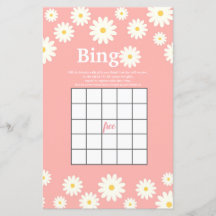 Roze en White Daisy Waterverf Bingo Game