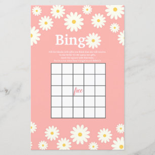 Roze en White Daisy Waterverf Bingo Game