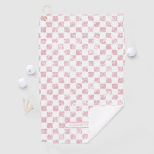 Roze en White Gingham Dames Golfhanddoek