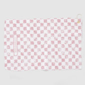 Roze en White Gingham Dames Golfhanddoek (Horizontaal)
