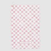 Roze en White Gingham Dames Golfhanddoek (Voorkant)