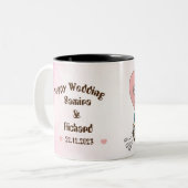 Roze en White Illustrated Happy Wedding Mok (Voorkant links)