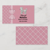 Roze en White Podle mammikaart Contactkaartje (Voorkant / Achterkant)