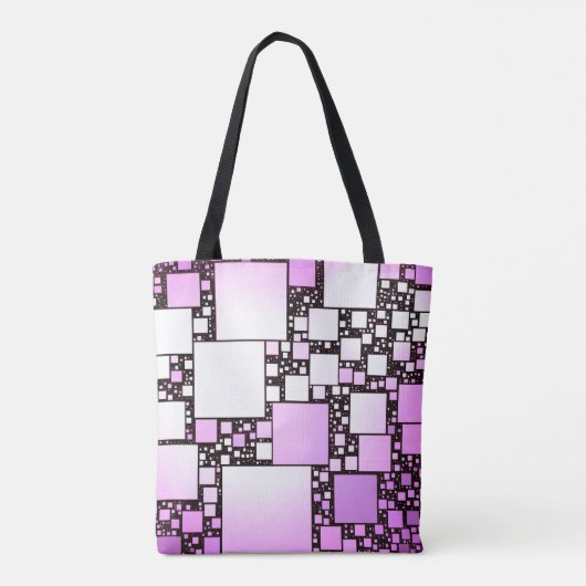 Roze en White Square Dancing Canvas tas (Achterkant)