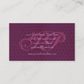 Roze en wijn Damask Monogram Visitekaartje (Achterkant)
