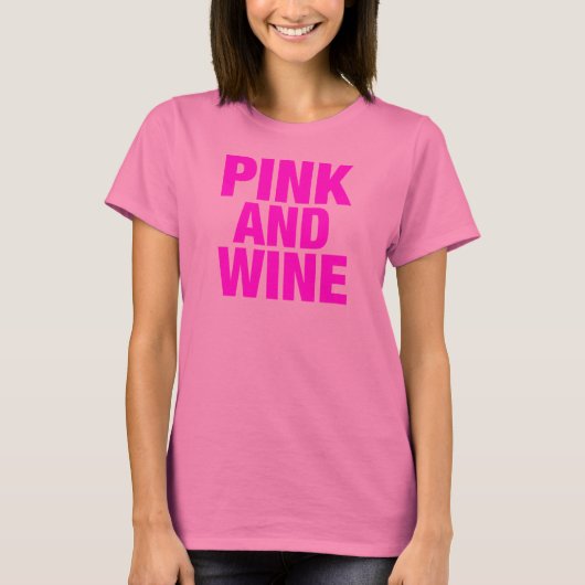 Roze en wijn t-shirt (Voorkant)
