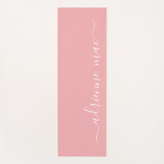 Roze en wit aangepast script omkeerbaar yogamat (Voorkant)