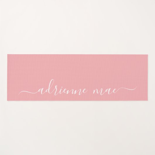 Roze en wit aangepast script omkeerbaar yogamat (Voorkant (horizontaal))