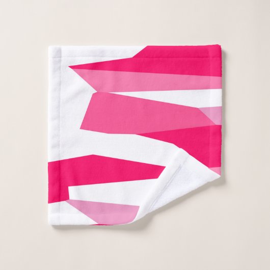 Roze en wit Abstract Bad Handdoek (Wasdoekje)