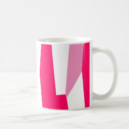 roze en wit abstract koffiemok
