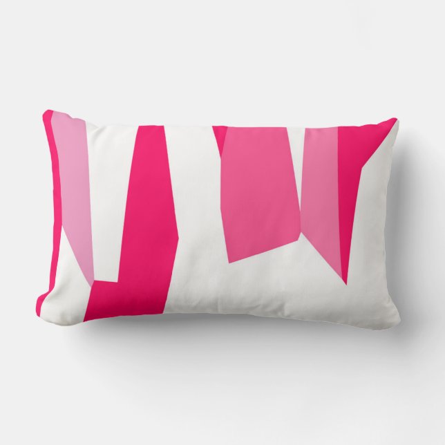 roze en wit abstract kussen (Voorkant)