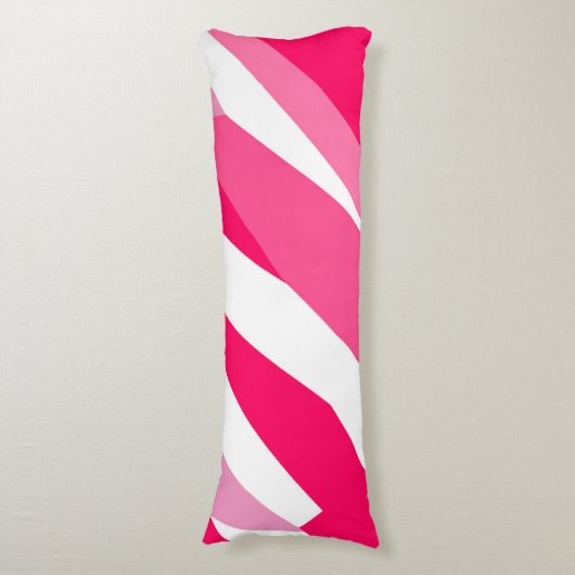 roze en wit abstract lichaamskussen (Voorkant Verticaal)