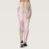 Roze en wit abstract patroon leggings (Achterkant)