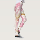 Roze en wit abstract patroon leggings (Rechts)