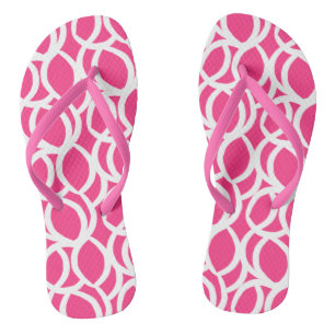 Roze en wit Abstract patroon Teenslippers