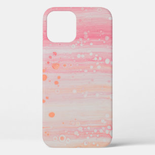 Roze en wit abstract schilderij Case-Mate iPhone case