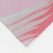 Roze en wit abstract schilderij fleece deken (Hoek)