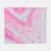 Roze en wit abstract schilderij fleece deken (Voorkant (Horizontaal))