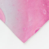 Roze en wit abstract schilderij fleece deken (Hoek)