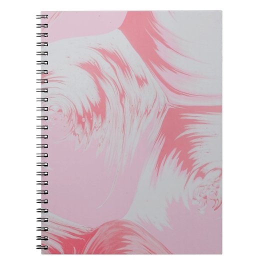 Roze en wit abstract schilderij notitieboek (Voorkant)