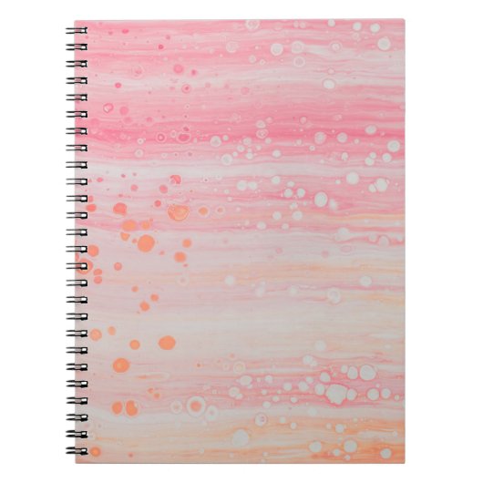 Roze en wit abstract schilderij notitieboek (Voorkant)