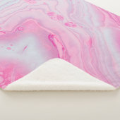 Roze en wit abstract schilderij sherpa deken (3/4)