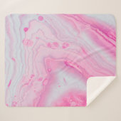 Roze en wit abstract schilderij sherpa deken (Voorkant (horizontaal))