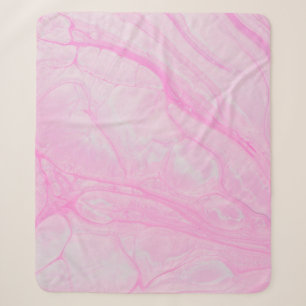 Roze en wit abstract schilderij sherpa deken