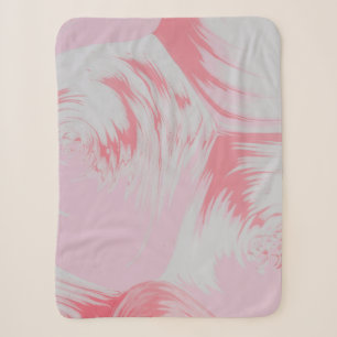 Roze en wit abstract schilderij sherpa deken