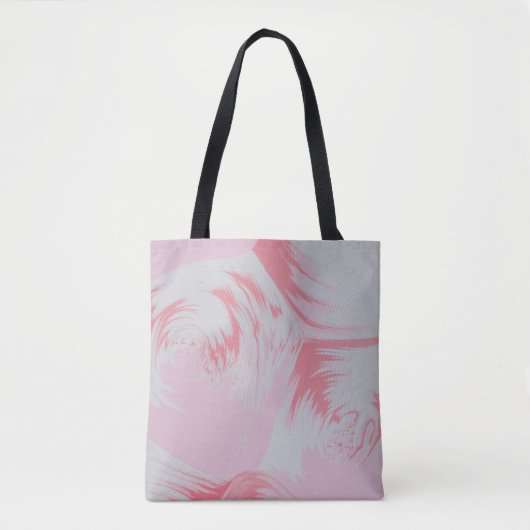 Roze en wit abstract schilderij tote bag (Voorkant)