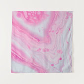 Roze en wit abstract schilderij wandkleed (Voorkant (horizontaal))