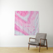 Roze en wit abstract schilderij wandkleed (In Situ (horizontaal))